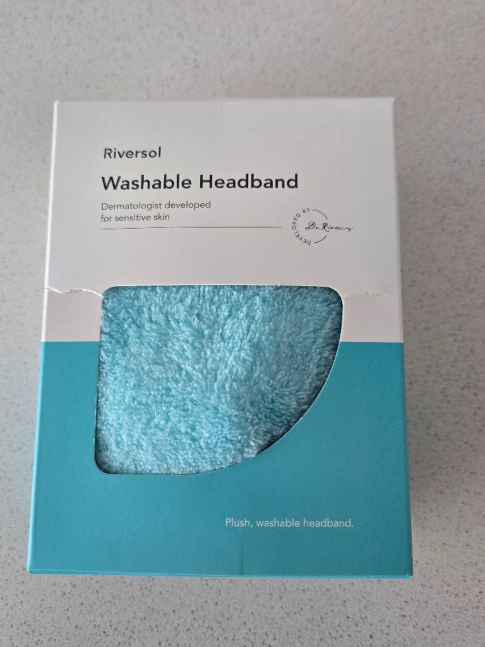 Riversol Washable Plush Headband – Light Blue